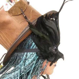 Steampunk Leather Top Hat Med